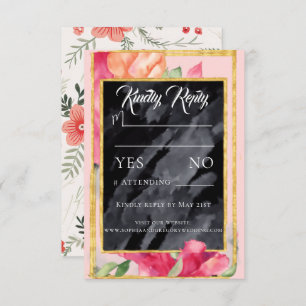 Tarjeta de respuesta del Boda de pizarra de los pi