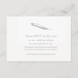 Tarjeta de respuesta del Boda de plumas