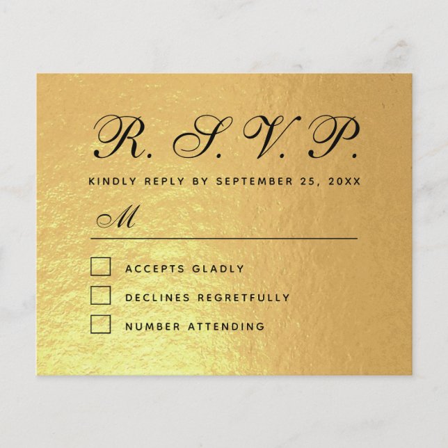 Tarjeta de respuesta del Boda de presupuesto de Re (Anverso)