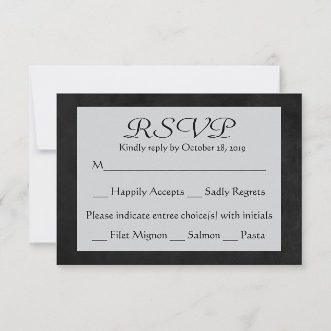 Tarjeta de respuesta del Boda de tablero de cromad (Anverso)