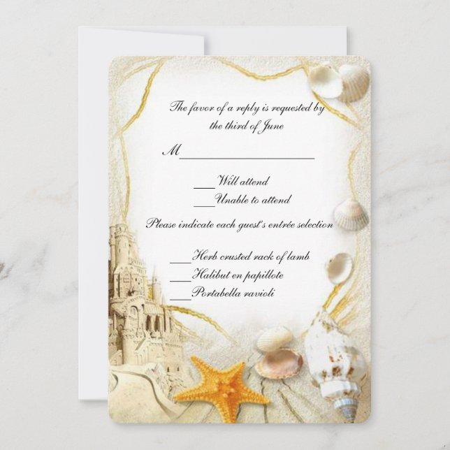 Tarjeta de respuesta del Boda del Castillo de aren (Anverso)