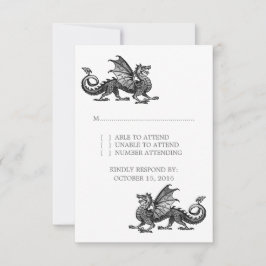 Tarjeta de respuesta del Boda del dragón plateado