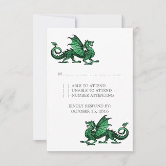 Tarjeta de respuesta del Boda del Dragón Verde