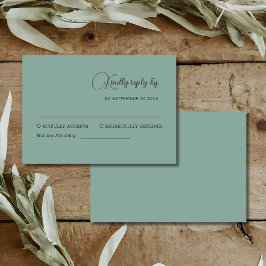 Tarjeta de respuesta del boda del eucalipto verde