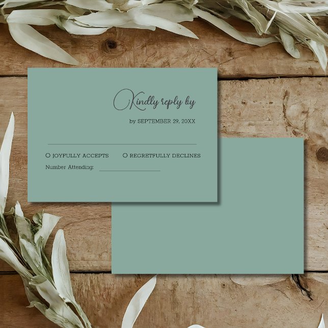 Tarjeta de respuesta del boda del eucalipto verde (Subido por el creador)