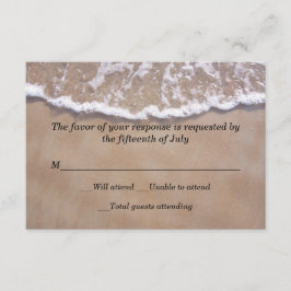 Tarjeta de respuesta del Boda del tema de la playa