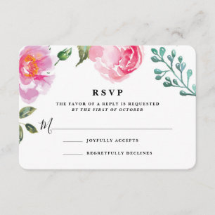 Tarjeta de respuesta del Boda floral de la primave