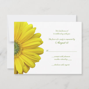Tarjeta de respuesta del Boda Gerbera Daisy amaril