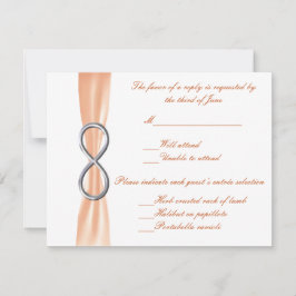 Tarjeta de respuesta del Boda Infinito del naranja