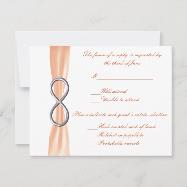 Tarjeta de respuesta del Boda Infinito del naranja (Anverso)