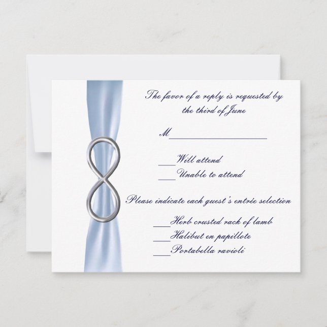 Tarjeta de respuesta del Boda Infinity azul (Anverso)
