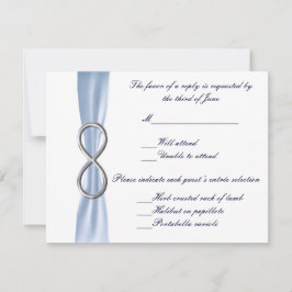 Tarjeta de respuesta del Boda Infinity azul