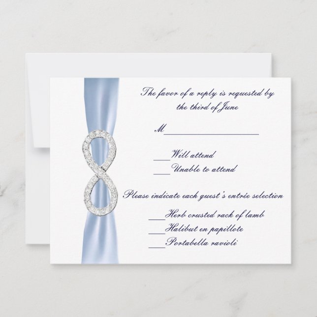 Tarjeta de respuesta del Boda Infinity de Diamante (Anverso)