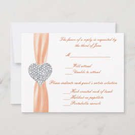 Tarjeta de respuesta del Boda Naranja del corazón