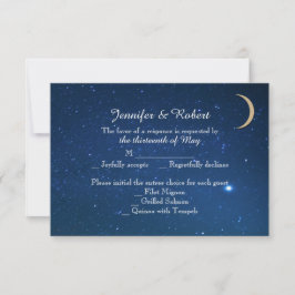 Tarjeta de respuesta del Boda nocturno Starry