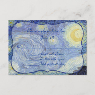 Tarjeta de respuesta del Boda nocturno Van Gough S