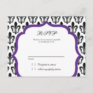 Tarjeta de respuesta del boda   Nueva Orleans   Mo