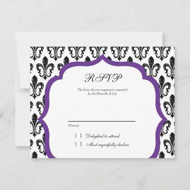 Tarjeta de respuesta del boda | Nueva Orleans | Mo (Anverso)
