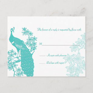 Tarjeta de respuesta del Boda Peacock