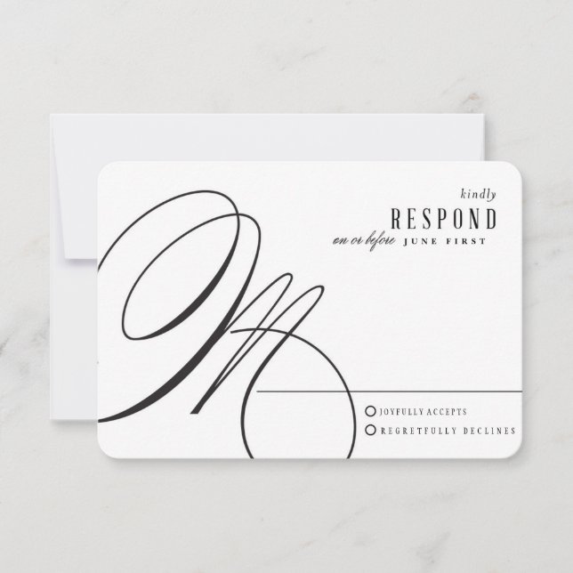 Tarjeta de respuesta del Boda Rosa Gold Delicate (Anverso)