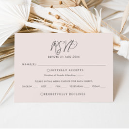 Tarjeta de respuesta del Boda RSVP de caligrafía r