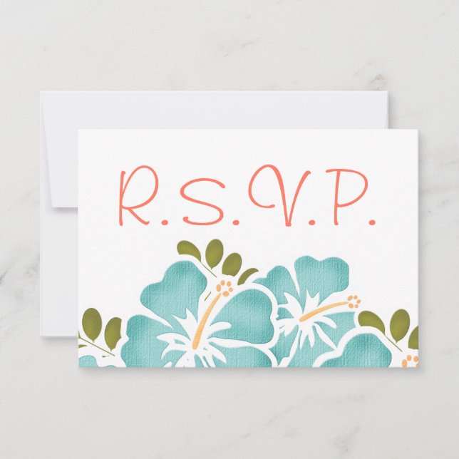 TARJETA DE RESPUESTA DEL BODA RSVP DE HIBISCUS POO (Anverso)
