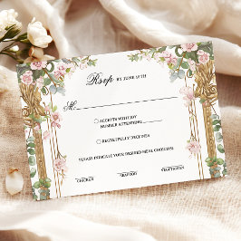 Tarjeta de respuesta del Boda Rubor Pink Floral Gr
