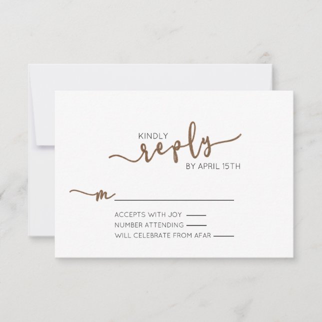 TARJETA DE RESPUESTA DEL boda, TARJETA RSVP (Anverso)