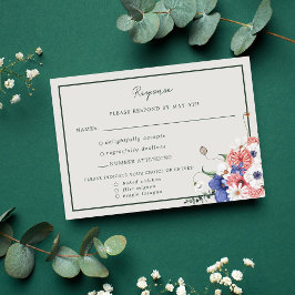 Tarjeta de respuesta del Boda Wildflower Boho de a
