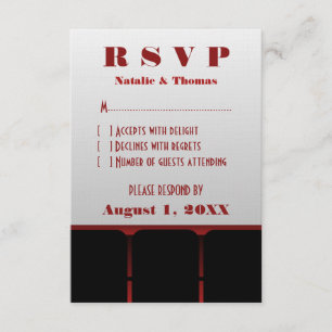 Tarjeta de respuesta del cine, rojo