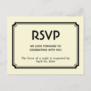 Tarjeta de respuesta del gabinete deco retro de fi