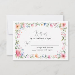 Tarjeta de respuesta del jardín de acuarela