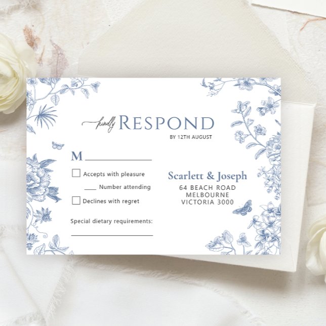 Tarjeta de respuesta del jardín francés azul de la (Subido por el creador)