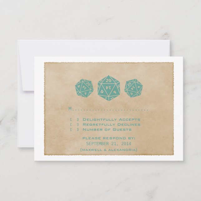 Tarjeta de respuesta del jugador de dados Grunge D (Anverso)