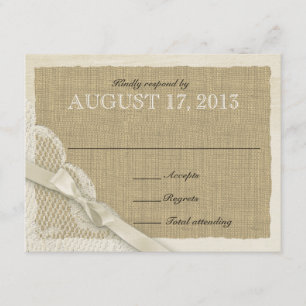 Tarjeta de respuesta del país de encaje blanco ant