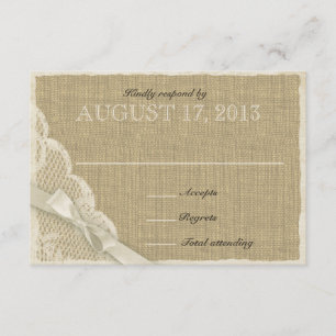 Tarjeta de respuesta del país de encaje blanco ant