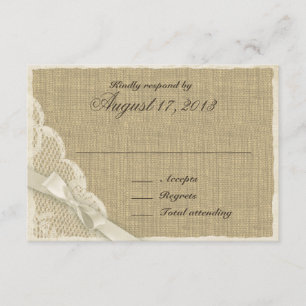 Tarjeta de respuesta del país de encaje blanco ant