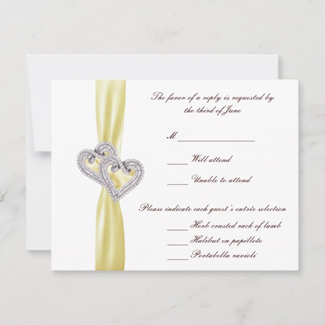 Tarjeta de respuesta del personalizado Lemon Heart (Anverso)