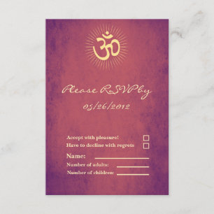 Tarjeta de respuesta del símbolo OM para boda hind