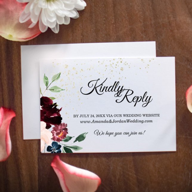 Tarjeta de respuesta del sitio web de bodas de Cel (Subido por el creador)