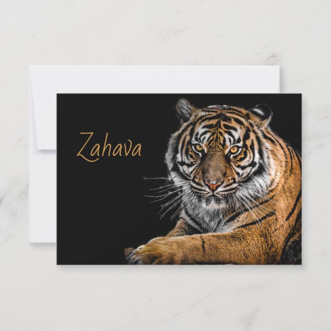 Tarjeta de respuesta del tigre dorado (Anverso)