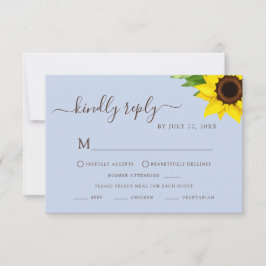 Tarjeta de respuesta dietética RSVP de girasol rus