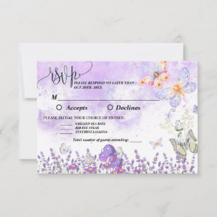 Tarjeta de respuesta DIY elegante de mariposa de o