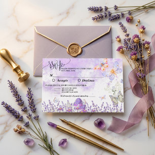 Tarjeta de respuesta DIY elegante de mariposa de o