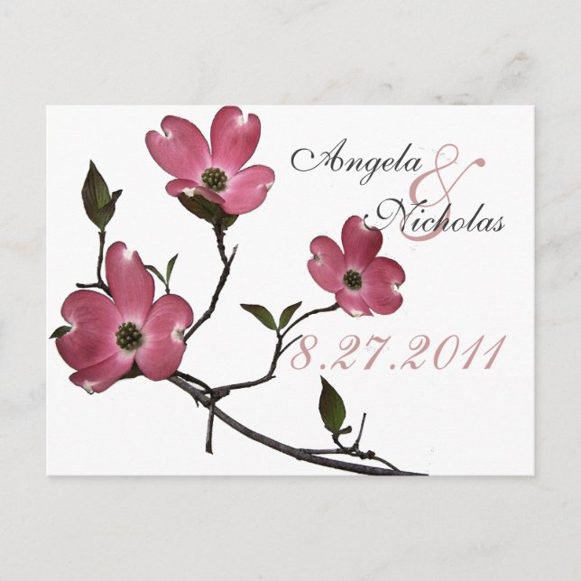 Tarjeta de respuesta Dogwood/ Boda (Anverso)