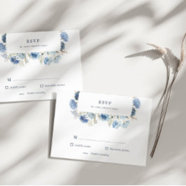 Tarjeta de respuesta Dusty Blue Wildflower RSVP