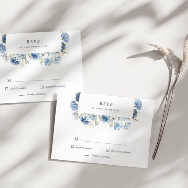 Tarjeta de respuesta Dusty Blue Wildflower RSVP (Subido por el creador)