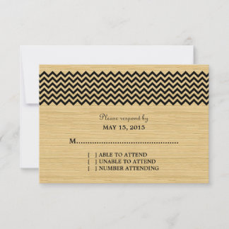 Tarjeta de respuesta Ebony Rustic Chevron
