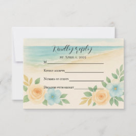 Tarjeta de respuesta económica de flores de playa