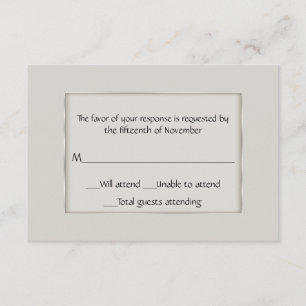 Tarjeta de respuesta Ecru y Silver para todos los